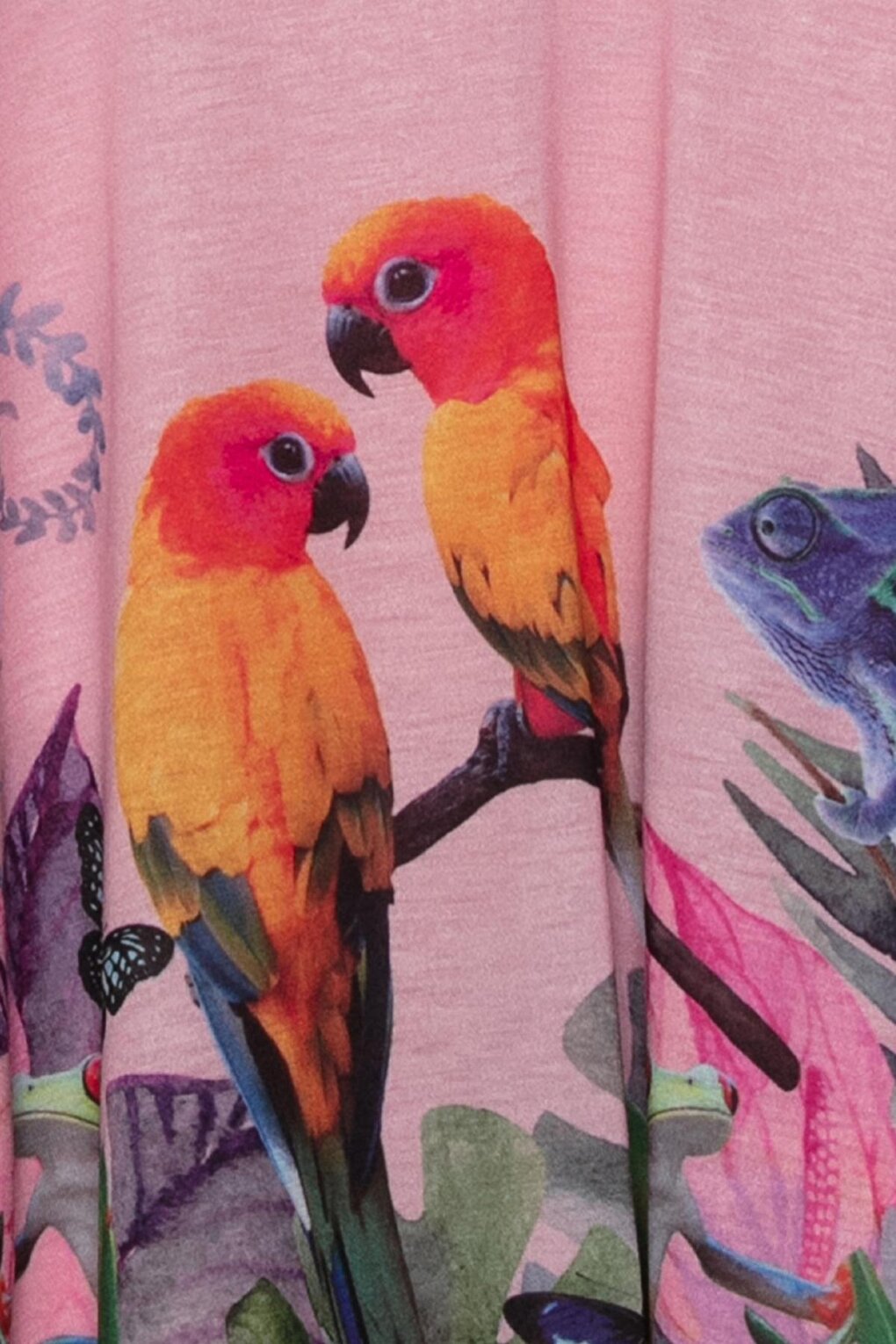 Parrot Printed Bat Sleeve Girl's T-Shirt