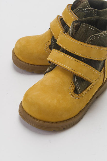 Boy's Yellow Genuine Leather Anatomical Daily Boots