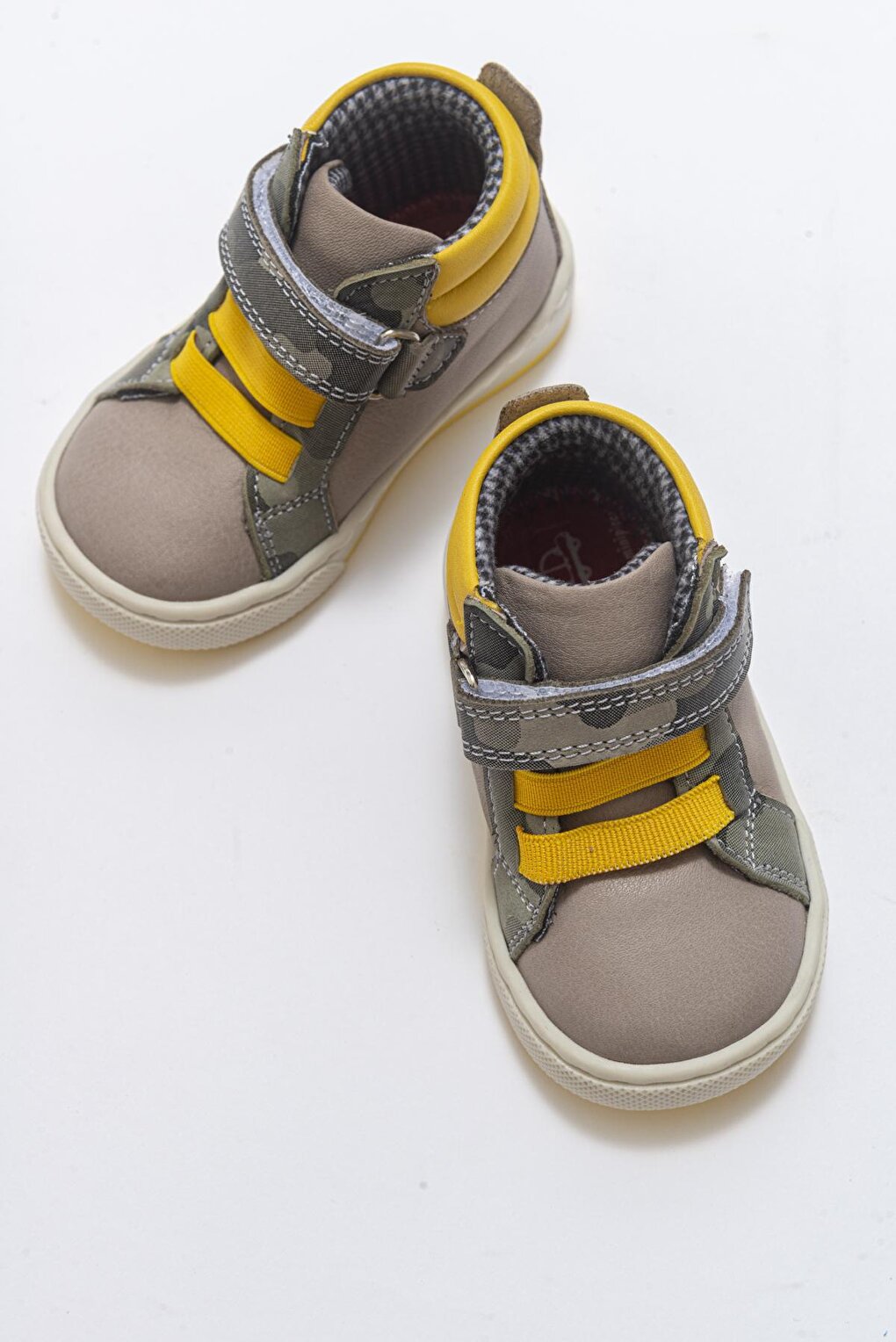 Boy's Gray Genuine Leather Anatomical First Step Boots