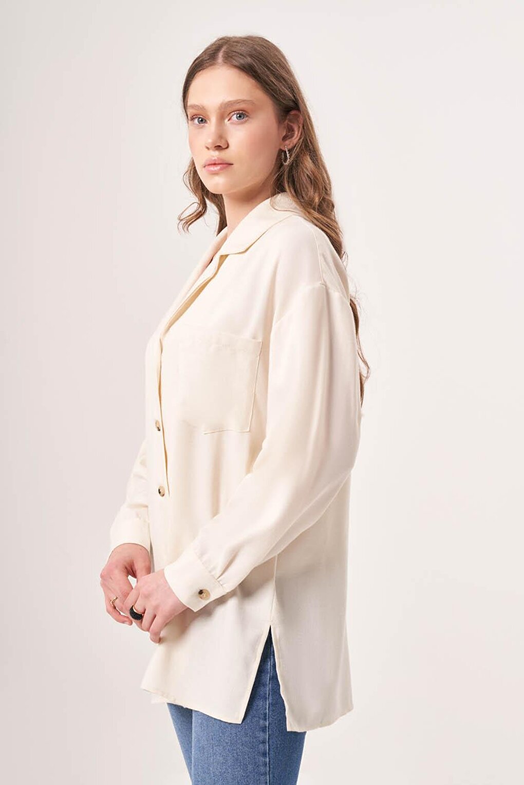 Linen Textured Beige Shirt