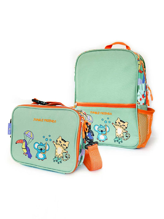 Children's Backpack and Thermal Insulated Lunch Box Set Jungle Friends