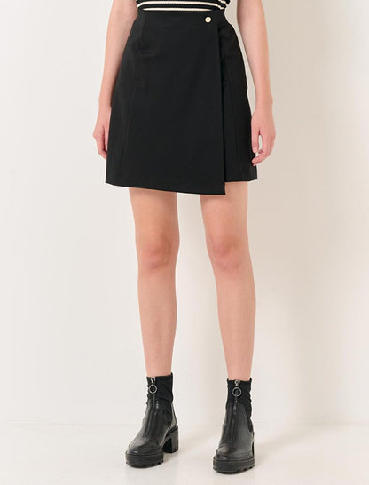 Black Straight Cut High Waist Stylish Skirt