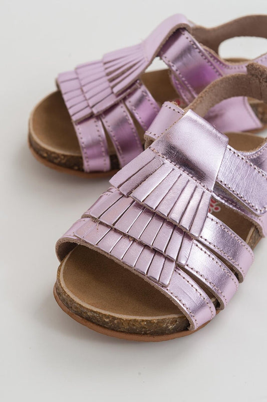 Girl's Pink Leather healthy Supported Children's Sandals