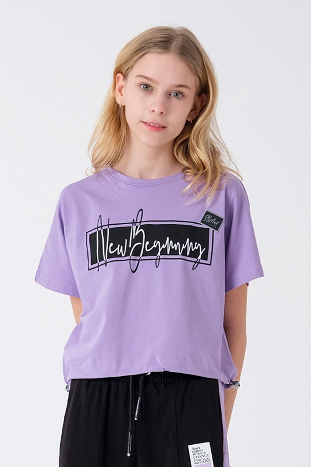 Girl's Adjustable Waist Printed T-shirt Hn2