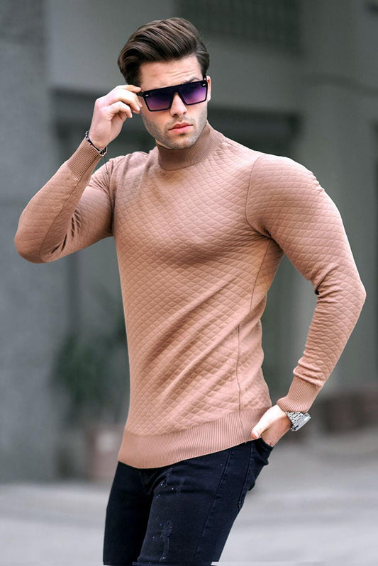 Camel Turtleneck Men's Knitwear Sweater 6809