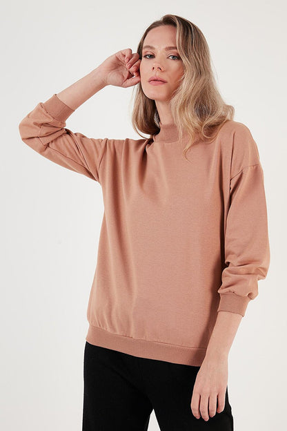 Cotton Stand Collar Basic Knitted Sweat 5863323