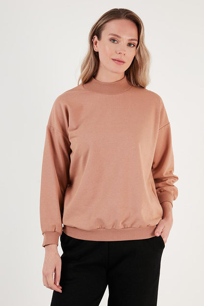 Cotton Stand Collar Basic Knitted Sweat 5863323