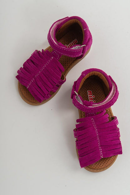 Girl's Fuchsia Leather healthy Supported Children's Sandals