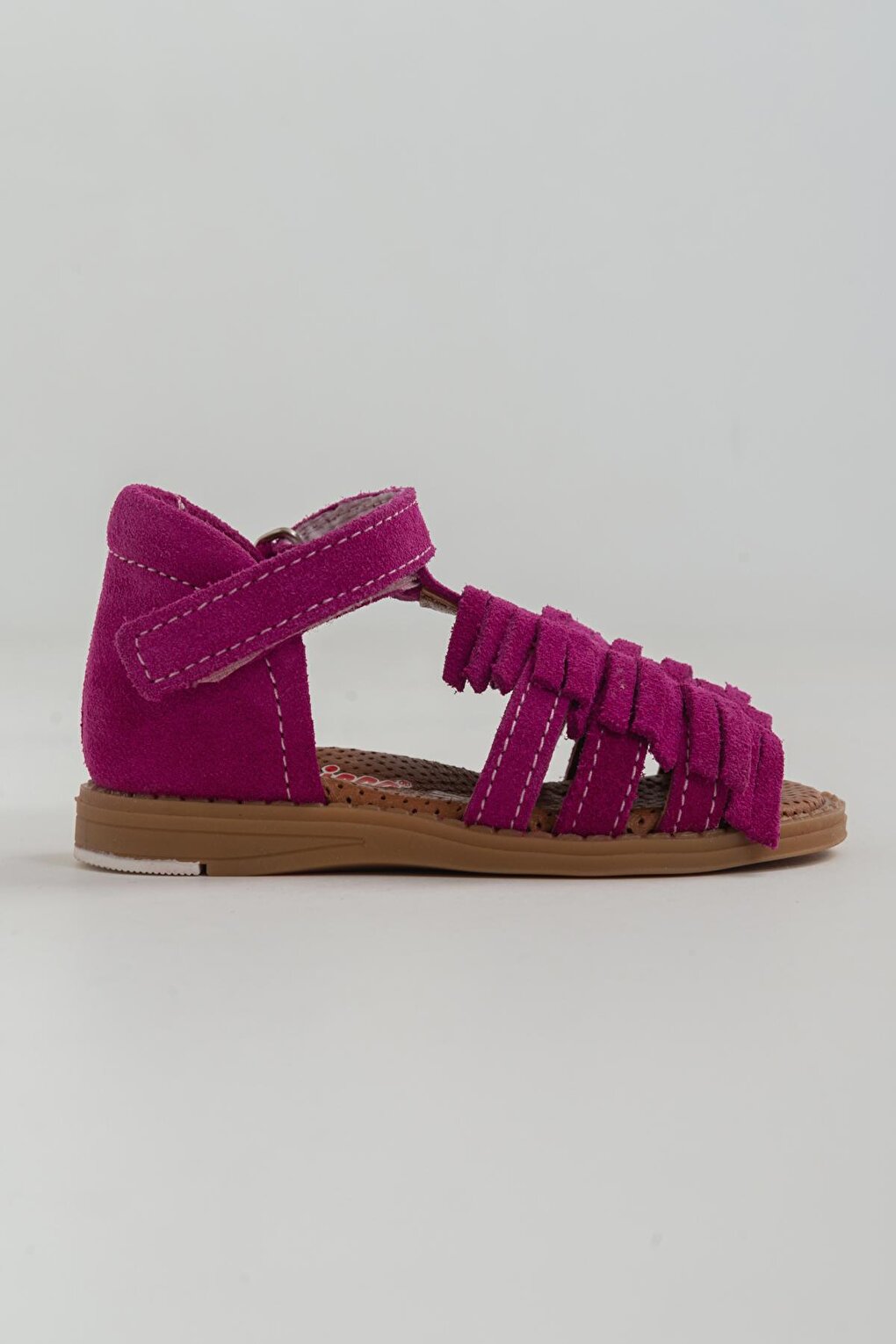 Girl's Fuchsia Leather healthy Supported Children's Sandals