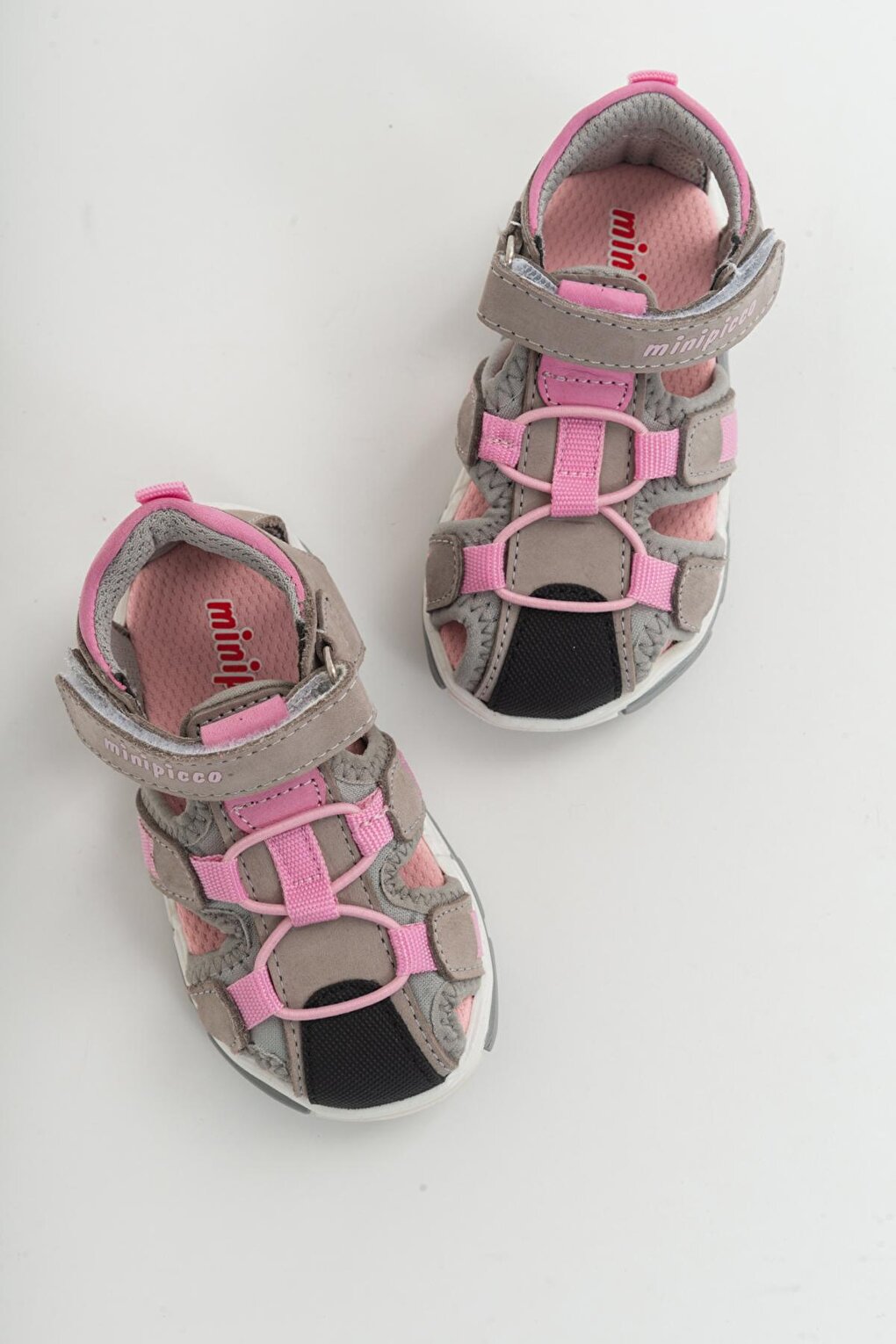 Unisex Children's Gray-Pink Leather healthy Outdoor Children's Sandals