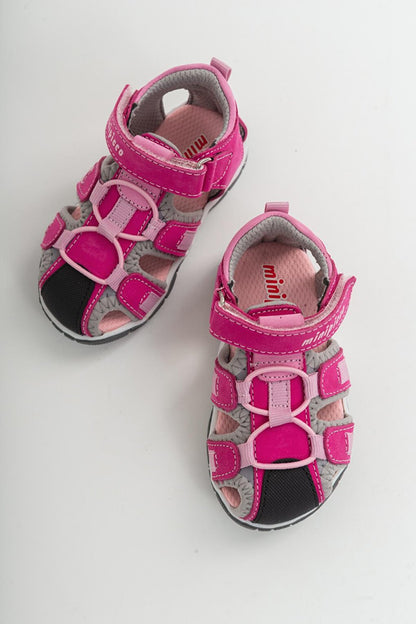 Unisex Children's Fuchsia Leather healthy Outdoor Children's Sandals