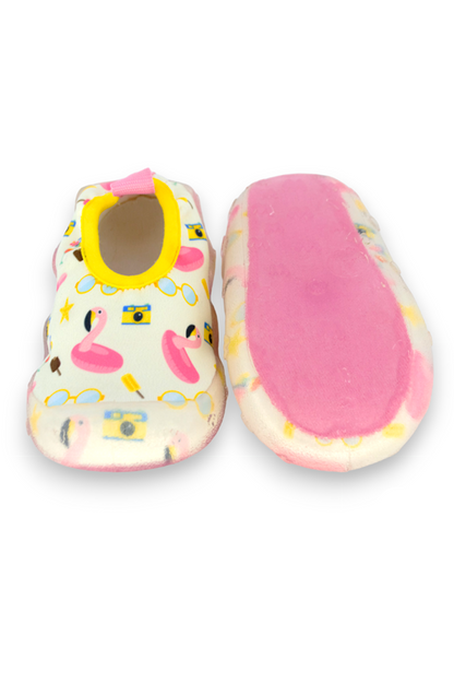 Flamingo Summer Patterned Girl's Non-Slip Sole Sea Shoes-F-7030