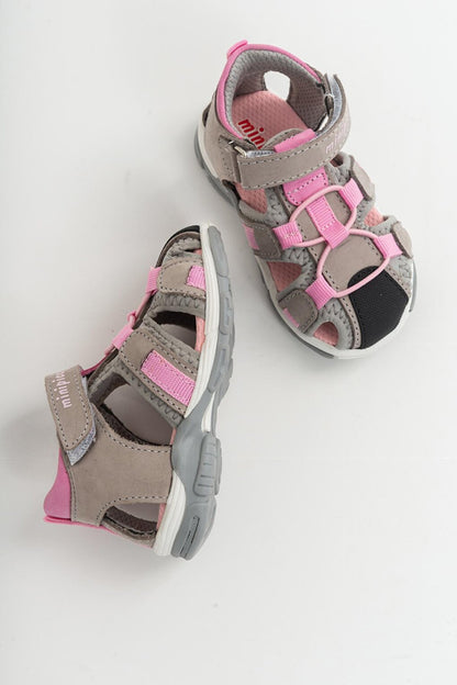 Unisex Children's Gray-Pink Leather healthy Outdoor Children's Sandals