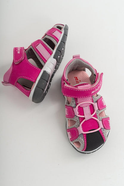 Unisex Children's Fuchsia Leather healthy Outdoor Children's Sandals