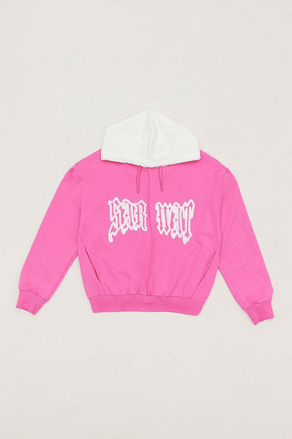 Embroidered Hooded Girl's Sweatshirt