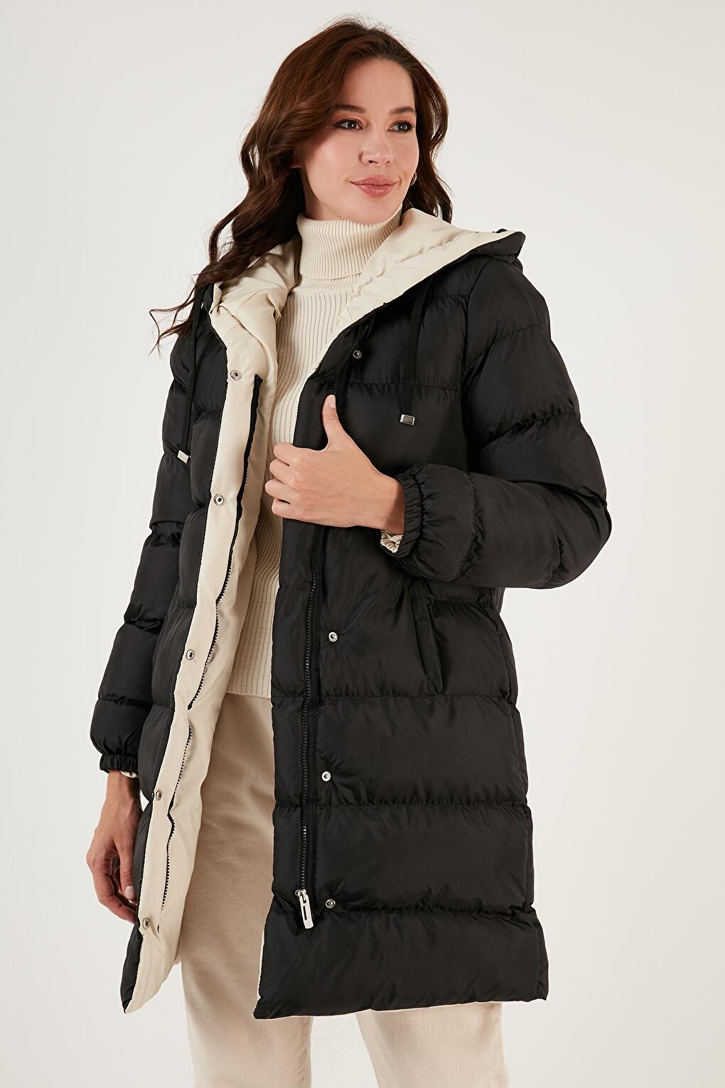 Regular Fit Hooded Puffer Coat 640Y021