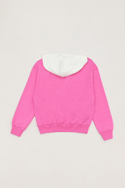 Embroidered Hooded Girl's Sweatshirt