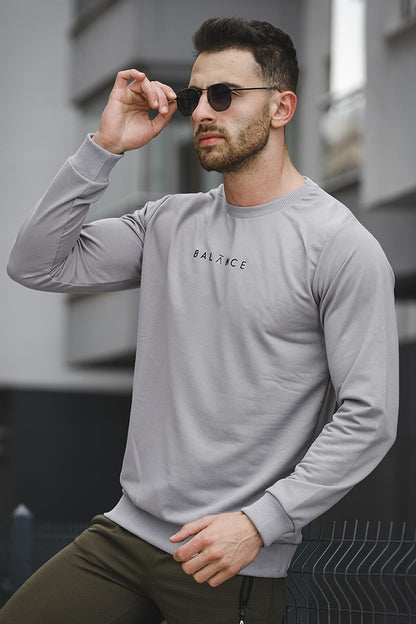 Balance Printed Slim Fit Lycra Crew Neck Men's Sweatshirt