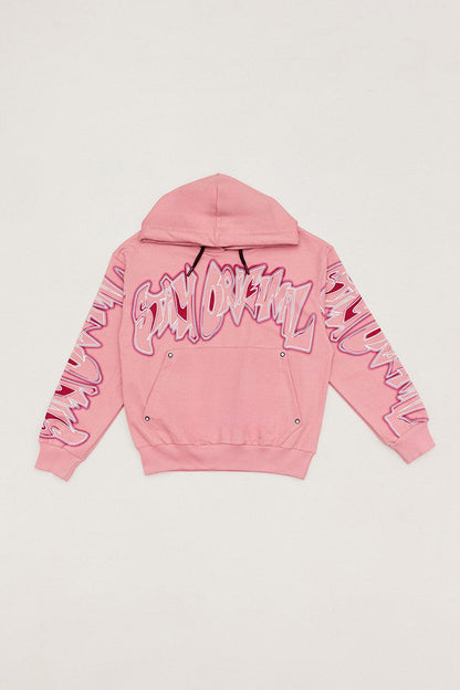 Printed Hooded Girls Sweatshirt