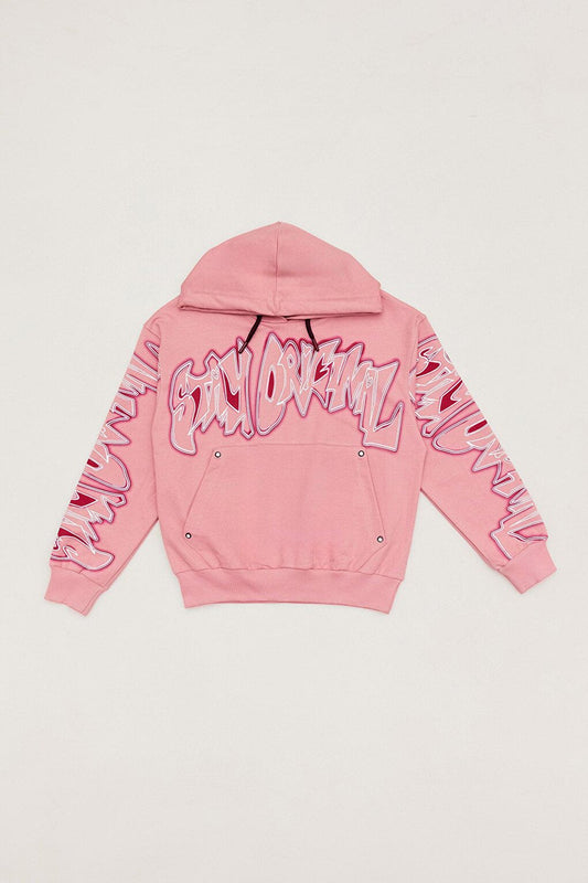 Printed Hooded Girls Sweatshirt