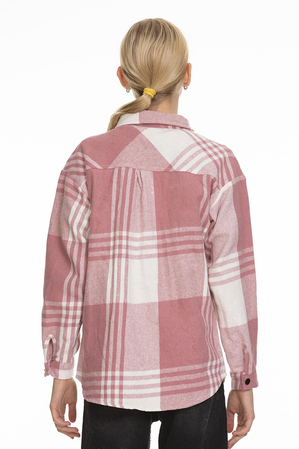 Girl's Pleated Back Plaid Shirt 9-14 Years Lx170