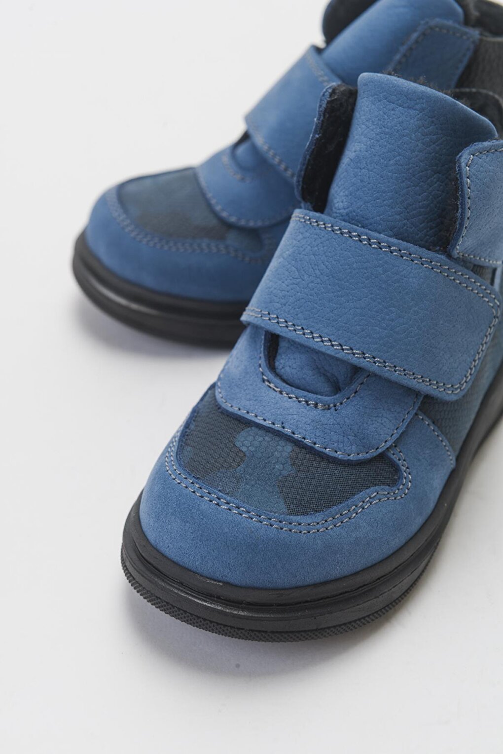 Boy's Blue Genuine Leather Children's Boots