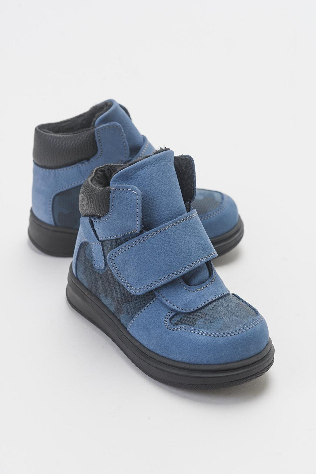 Boy's Blue Genuine Leather Children's Boots