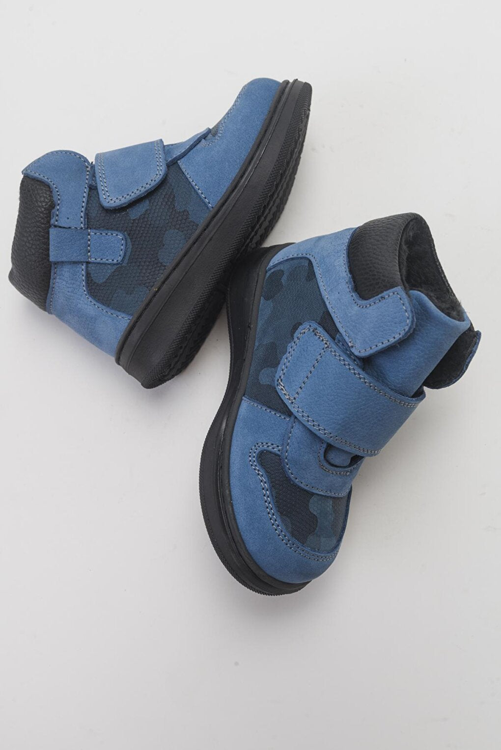 Boy's Blue Genuine Leather Children's Boots