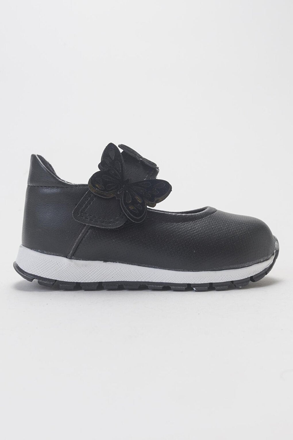 Girl's Black Faux Leather Children's Ballerinas