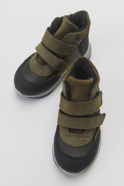 Boys' Khaki Genuine Leather Children's Boots