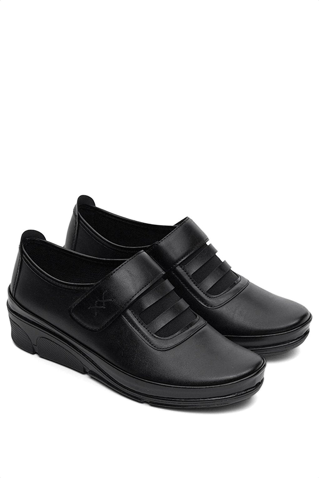 Women's Black Comfortable Velcro Gel Mother Shoes