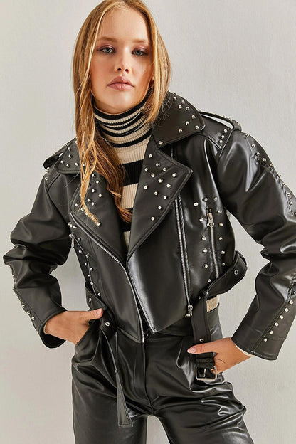 Women's Jacketed Biker Leather Jacket