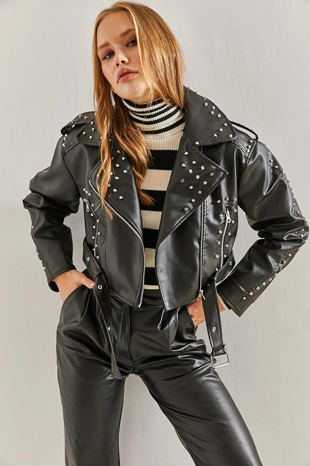 Women's Jacketed Biker Leather Jacket