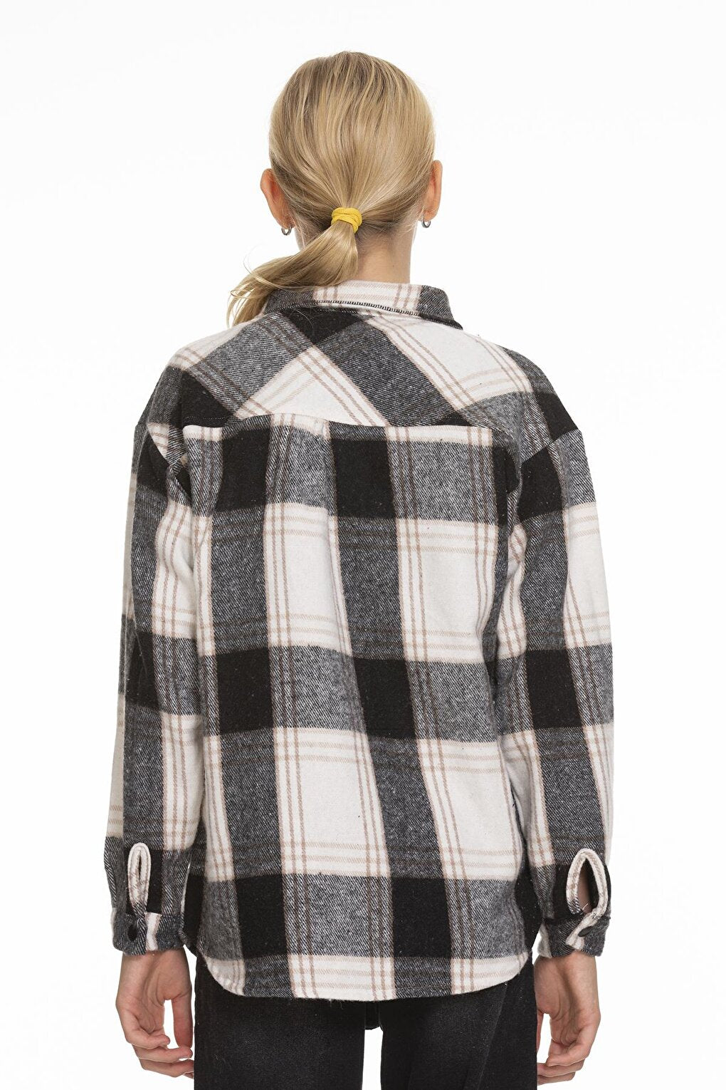 Girl's Pleated Back Plaid Shirt 9-14 Years Lx170