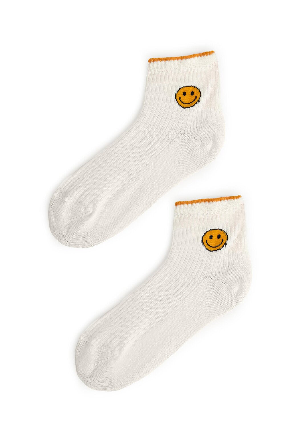 Smiley Half Socks White