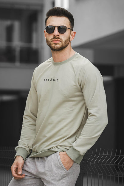 Balance Printed Slim Fit Lycra Crew Neck Men's Sweatshirt