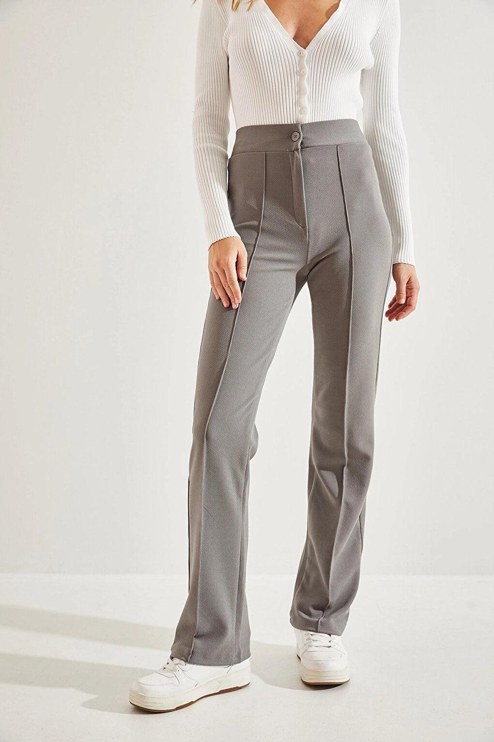 Women's Chestnut Palazzo Scuba Fabric Trousers