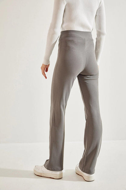 Women's Chestnut Palazzo Scuba Fabric Trousers