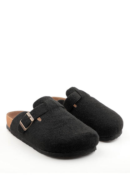 LEO Felt Men's Home Slippers Black