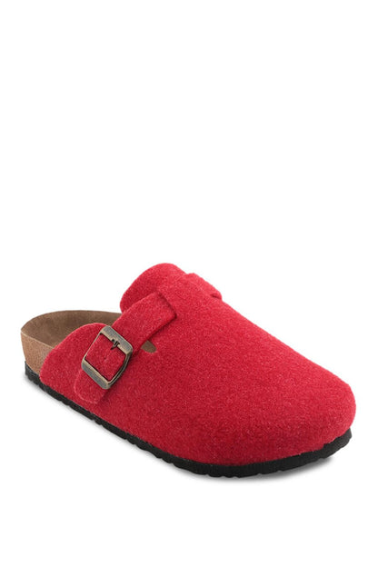 LEO Felt Women's House Slippers Red