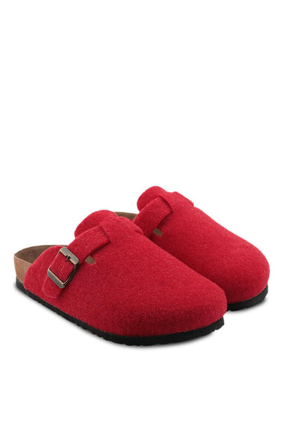 LEO Felt Women's House Slippers Red