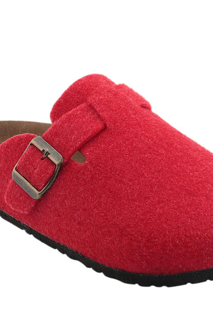 LEO Felt Women's House Slippers Red