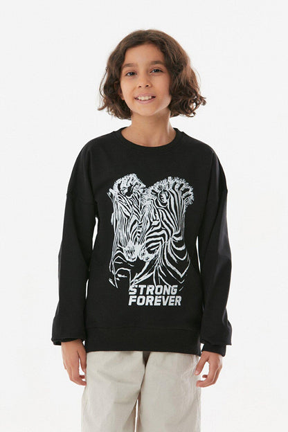 Zebra Printed Girl's Sweatshirt