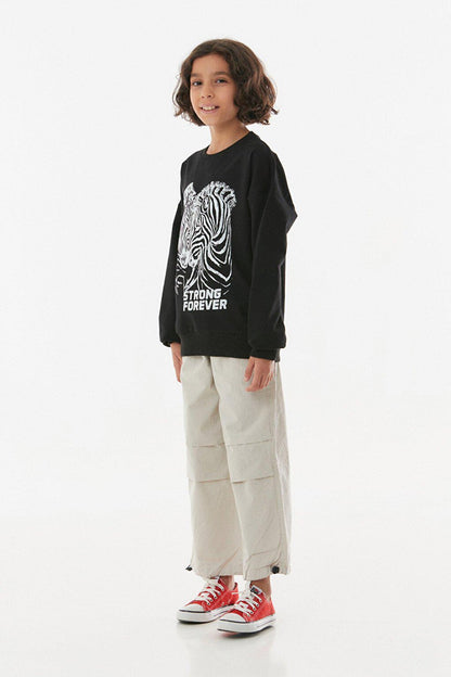 Zebra Printed Girl's Sweatshirt