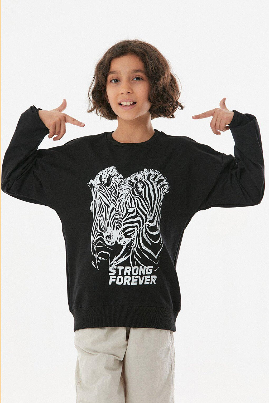 Zebra Printed Girl's Sweatshirt