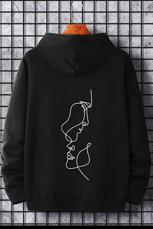 Silhouette Back Printed Cotton Men's Sweatshirt