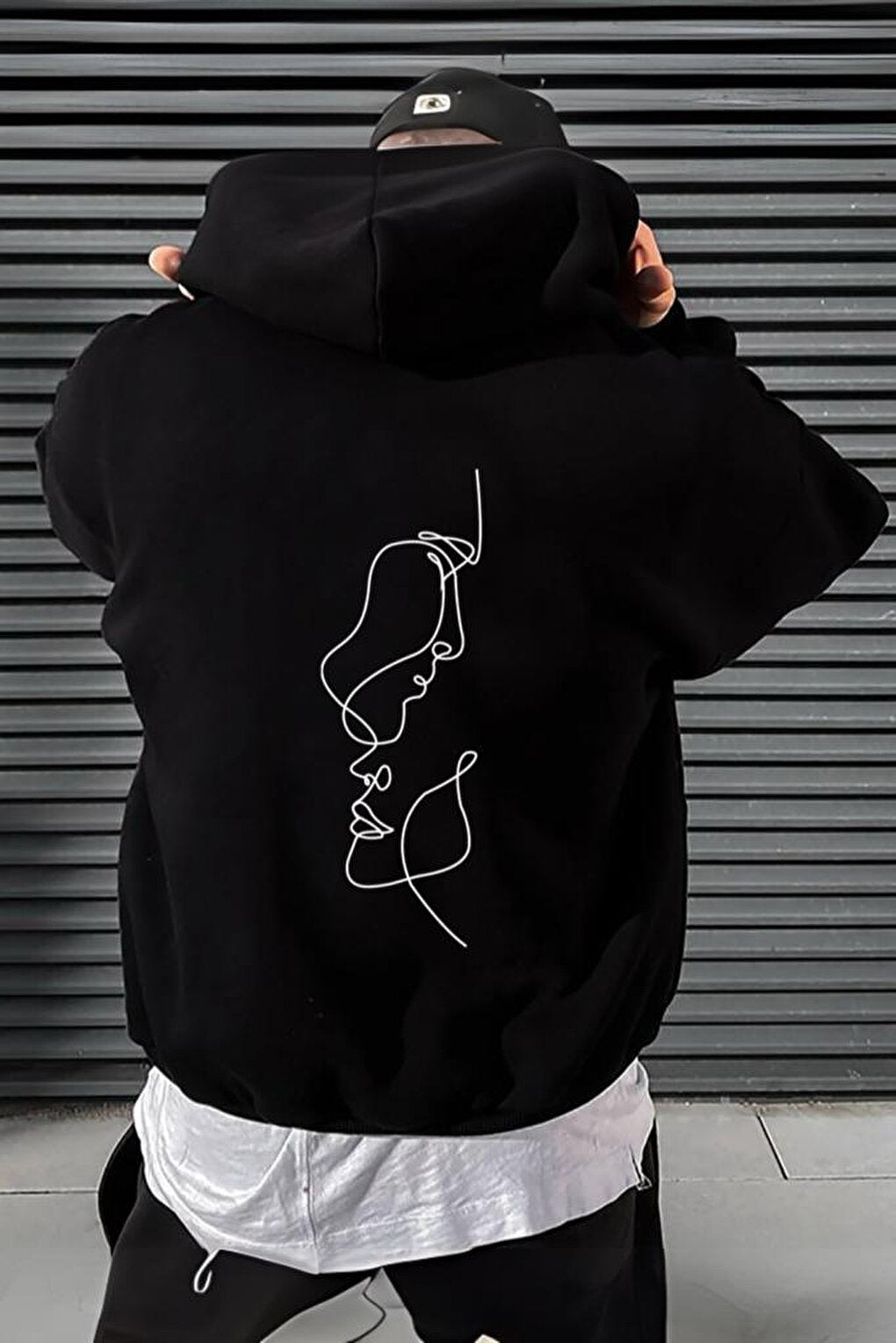 Silhouette Back Printed Cotton Men's Sweatshirt