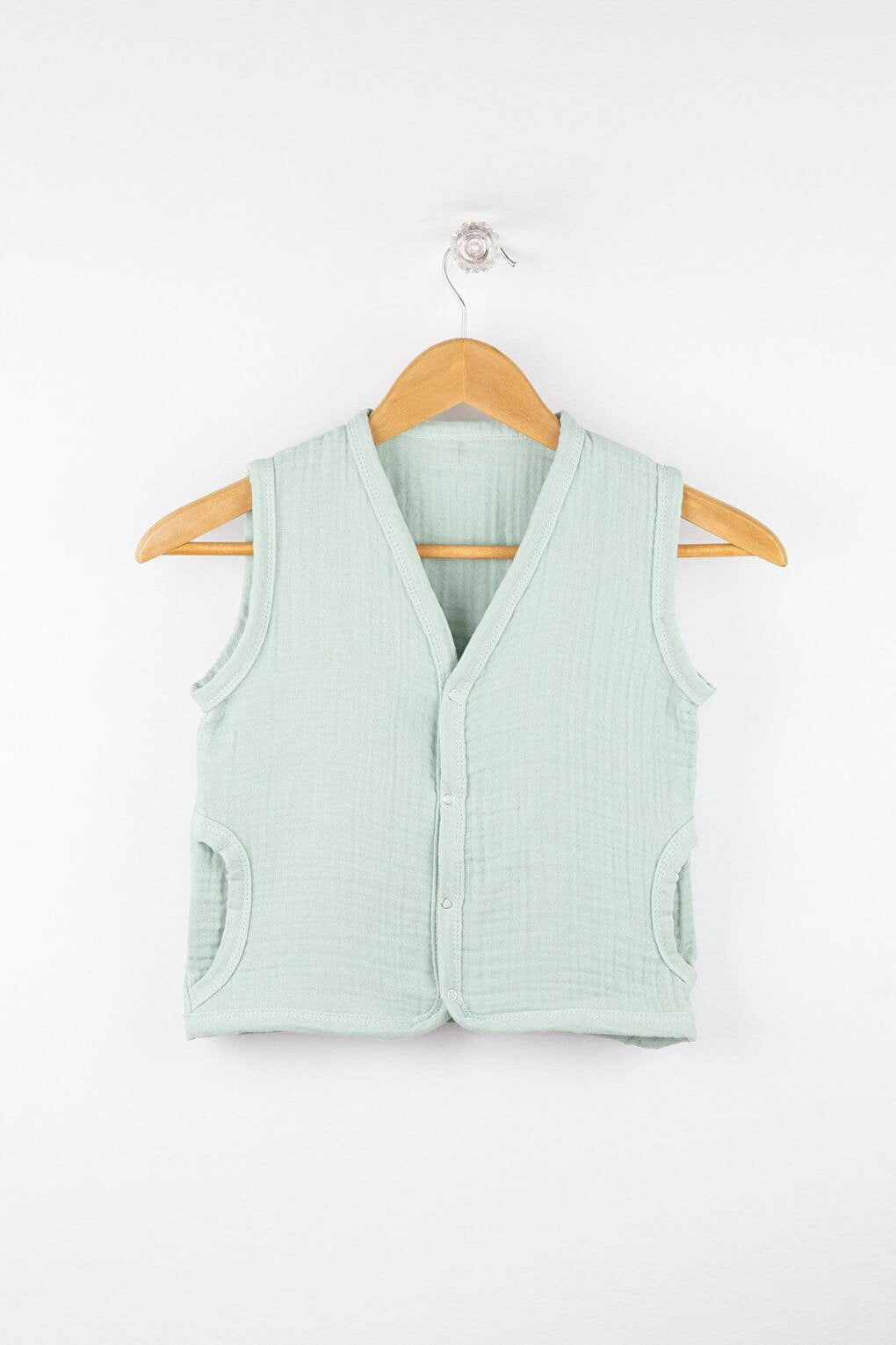 100% Cotton Snap Fastener Muslin Baby Vest