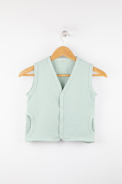 100% Cotton Snap Fastener Muslin Baby Vest