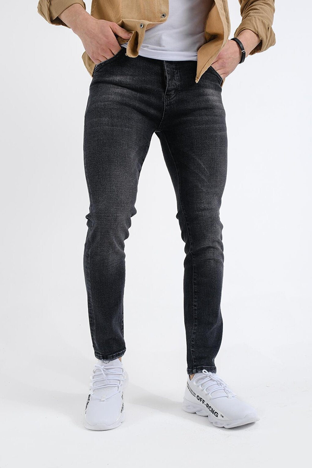 Slim Fit Lycra Men's Jean Trousers